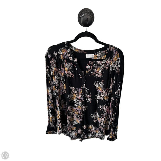 Top Long Sleeve By Maurices In Black & Pink, Size: Xxl