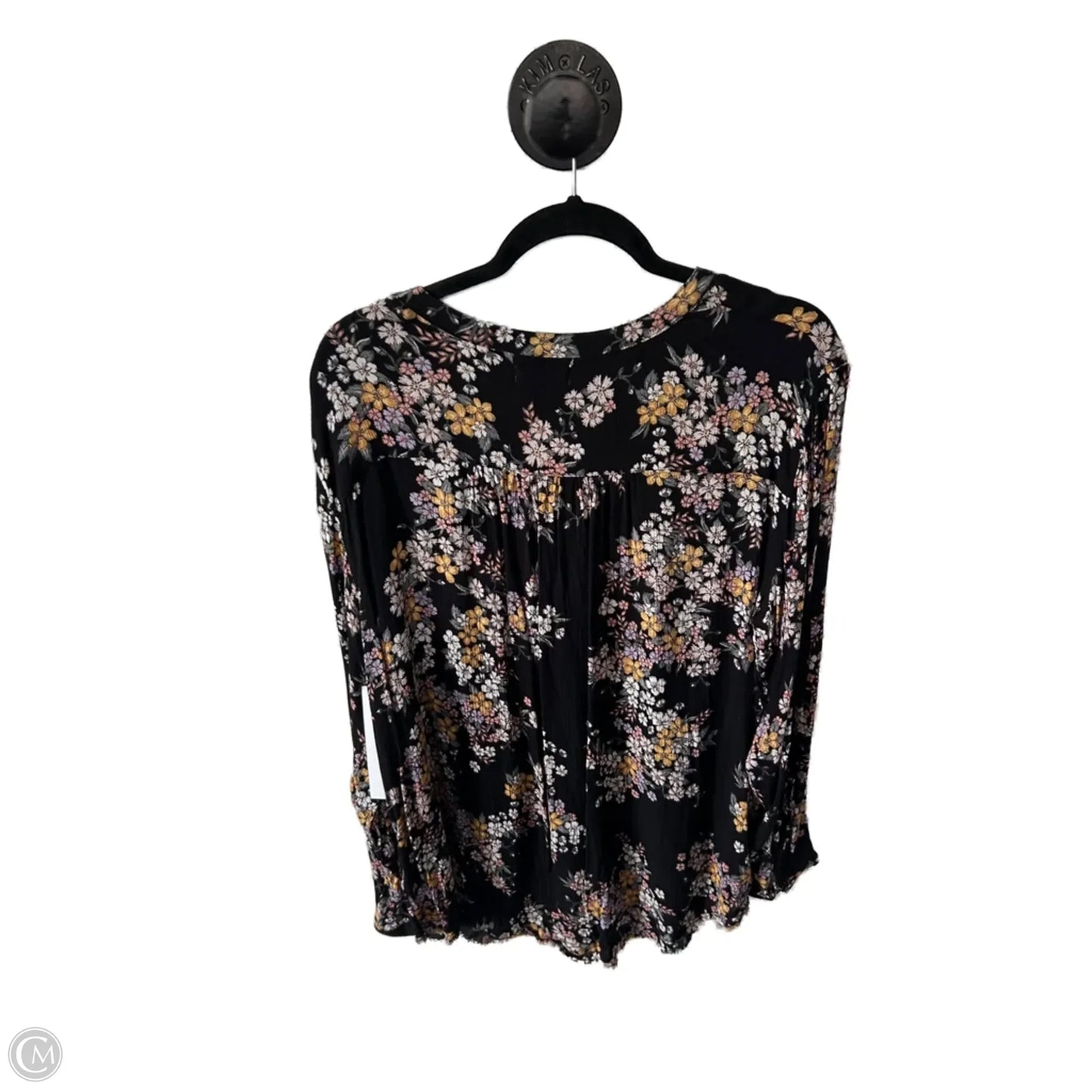Top Long Sleeve By Maurices In Black & Pink, Size: Xxl