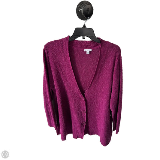 Sweater Cardigan By J. Jill In Purple, Size: Xlp