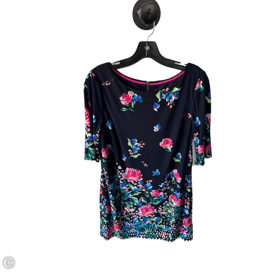 Dress Casual Short By Eliza J In Blue & Pink, Size: L