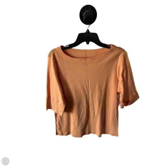 Top 3/4 Sleeve Basic By Christopher And Banks In Orange, Size: L
