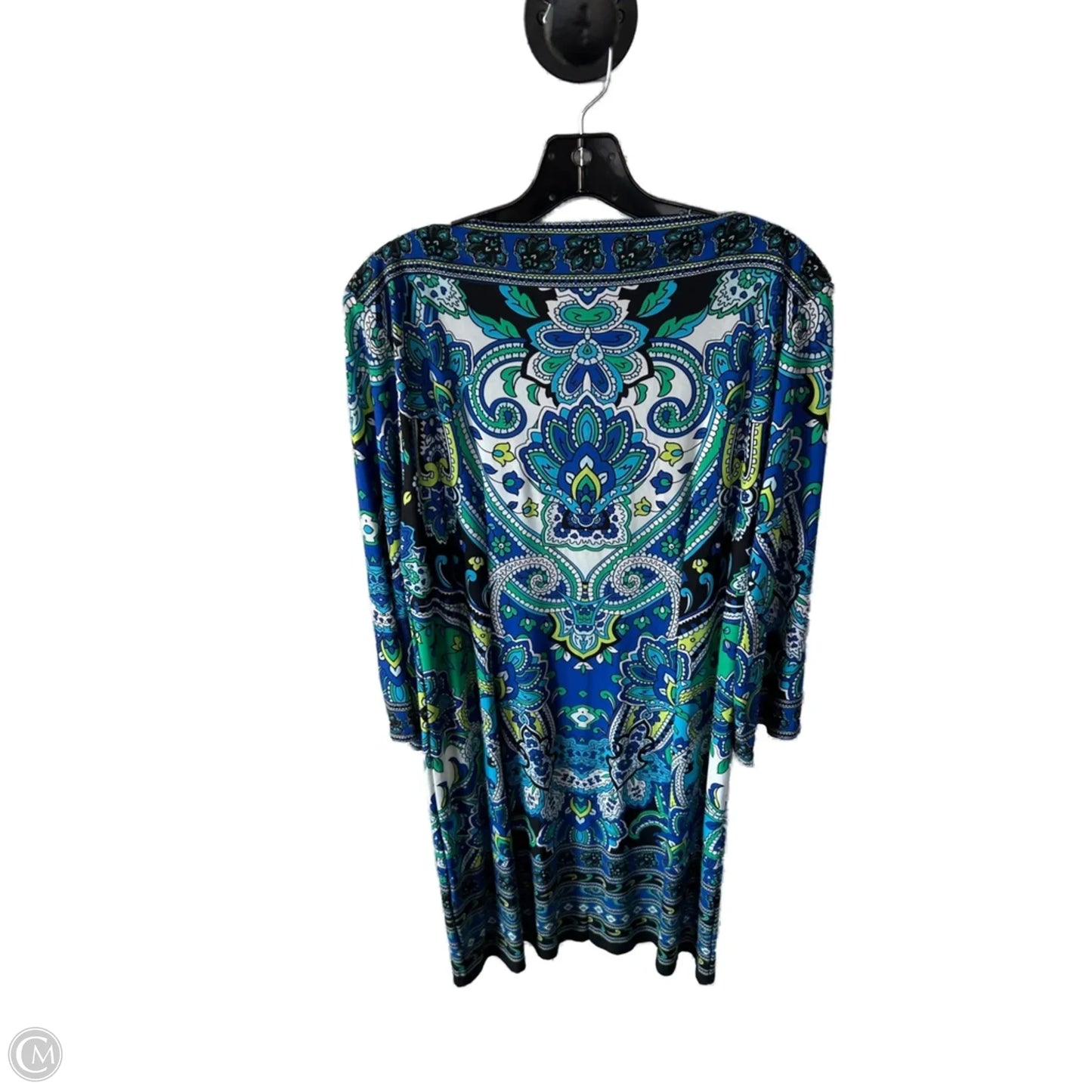 Dress Work By Sandra Darren In Black & Blue, Size: Xl