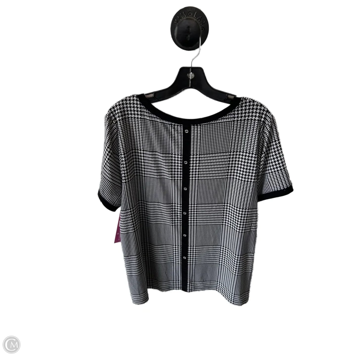 Top Short Sleeve By Anne Klein In Black & White, Size: Xl