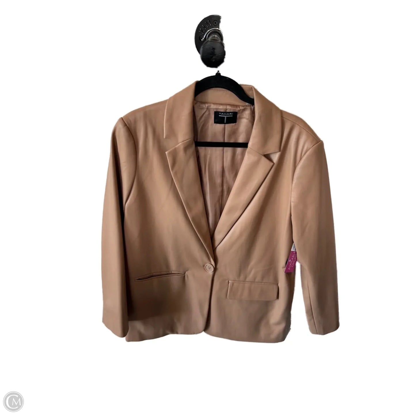 Blazer By T Tahari In Tan, Size: Xl