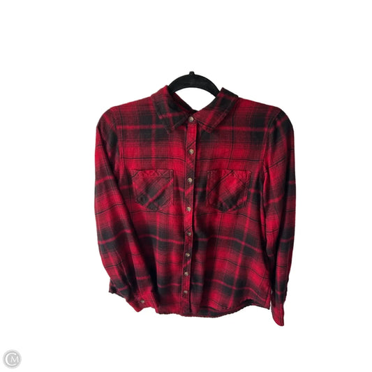 Top Long Sleeve By Maurices In Black & Red, Size: S