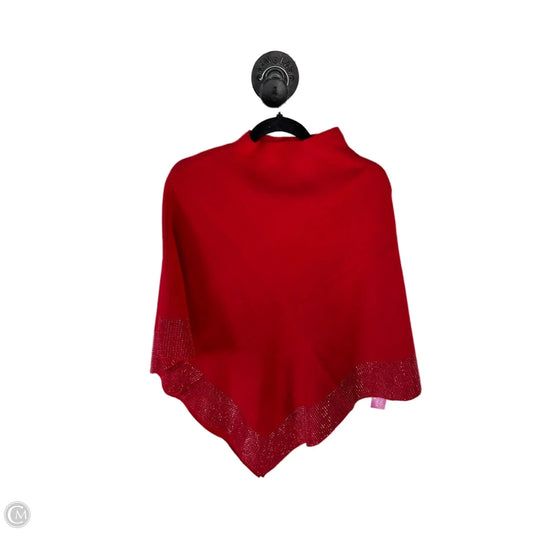 Poncho By Clothes Mentor In Red & Silver, Size: Osfm