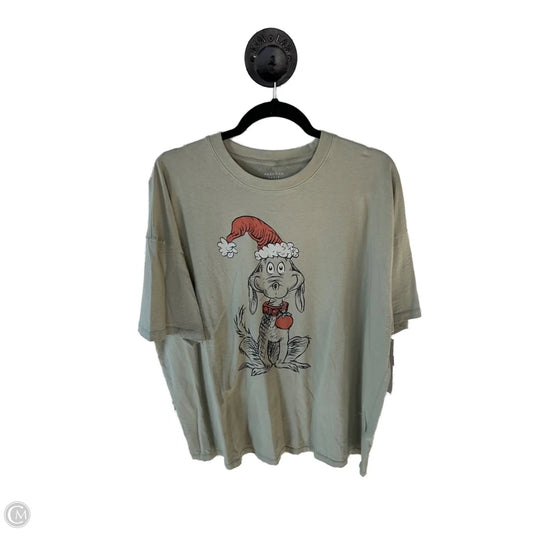 Top Short Sleeve Basic By American Eagle In Green & Red, Size: Xxl