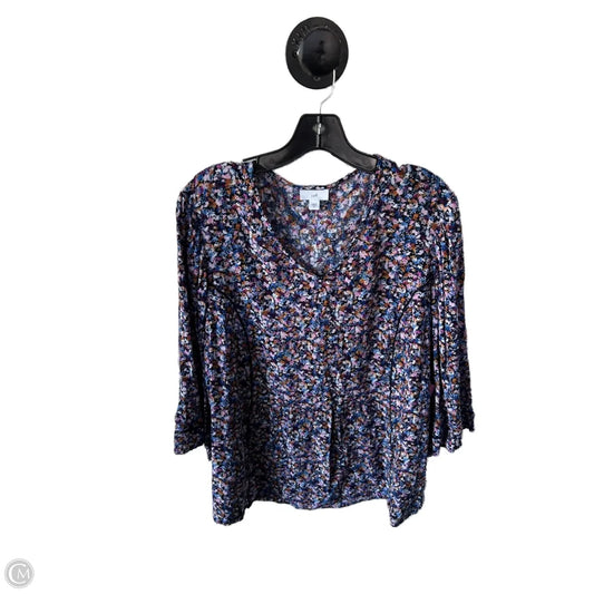 Top 3/4 Sleeve By J. Jill In Blue & Purple, Size: Xl
