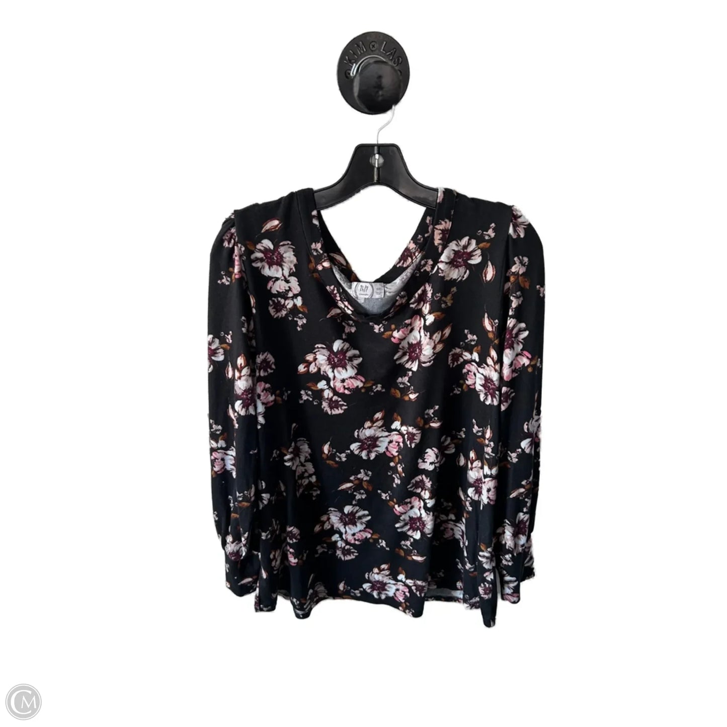 Top Long Sleeve By Maurices In Black & Pink, Size: Xxl
