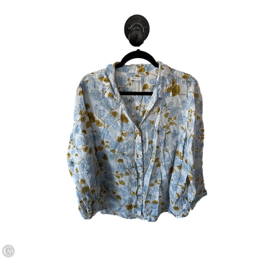 Top Long Sleeve By J By Joie In Blue & Yellow, Size: 2x