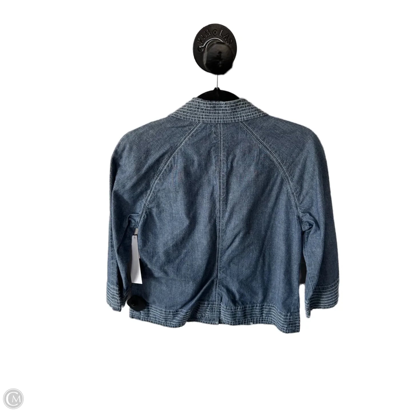 Blazer By Chicos In Blue Denim, Size: M