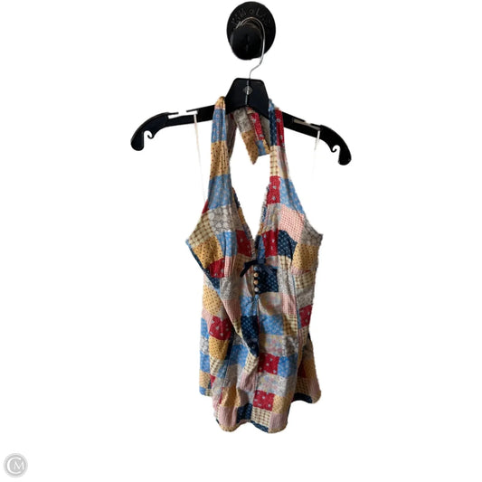 Dress Casual Short By Kimichi Blue In Blue & Yellow, Size: M