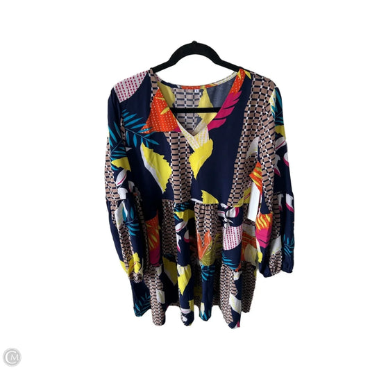 Dress Casual Short By Cme In Blue & Orange, Size: L