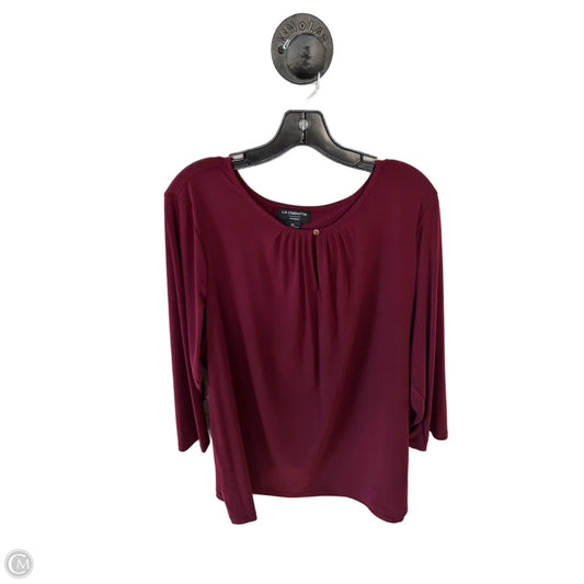Top Long Sleeve By Liz Claiborne In Red, Size: 2x
