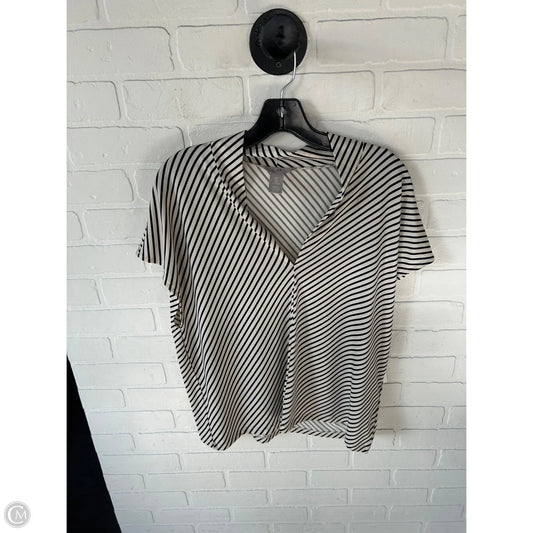 Top Short Sleeve By H&m In Black & Cream, Size: L