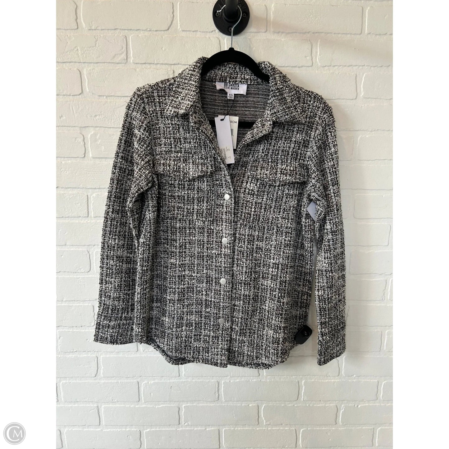 Jacket Shirt By Bb Dakota In Black & Brown, Size: Xs