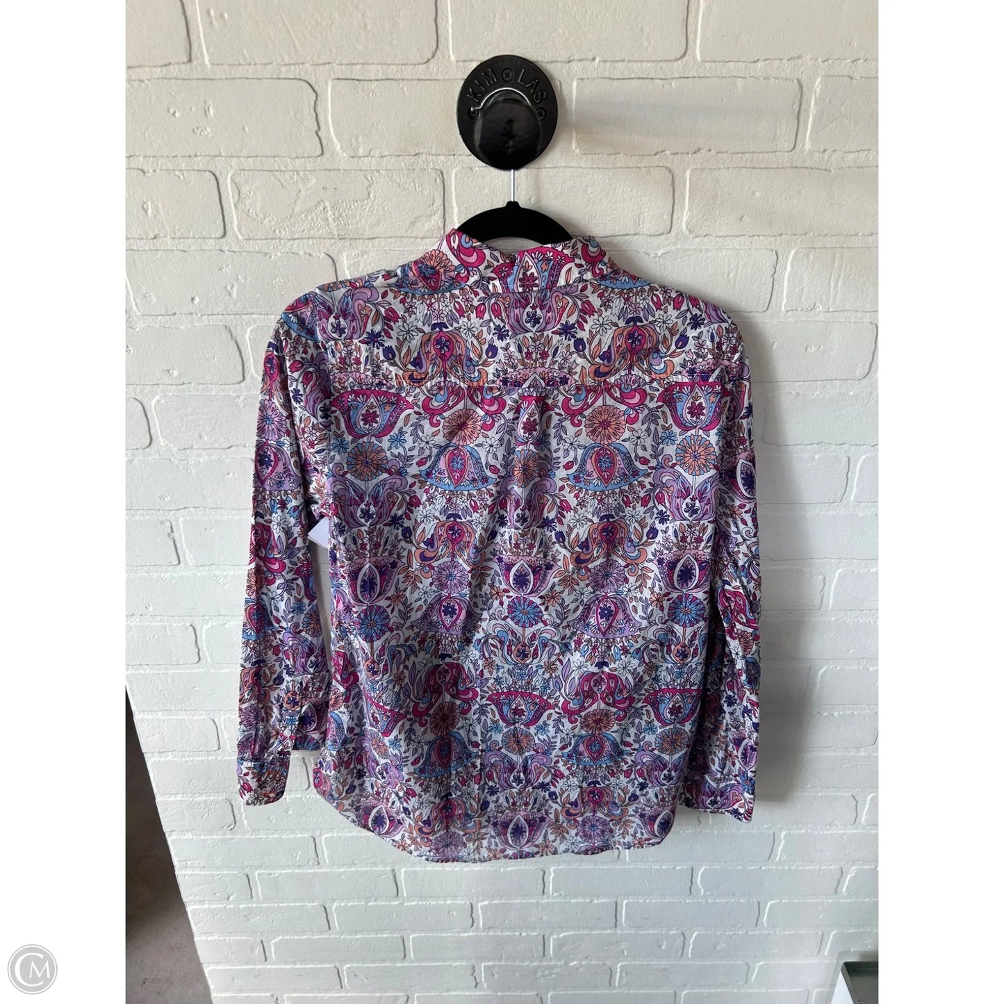 Top Long Sleeve By Talbots In Purple & White, Size: M