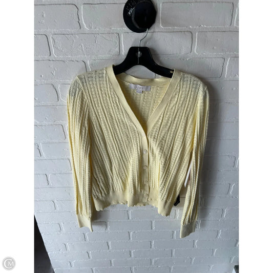 Sweater Cardigan By Loft In Yellow, Size: M