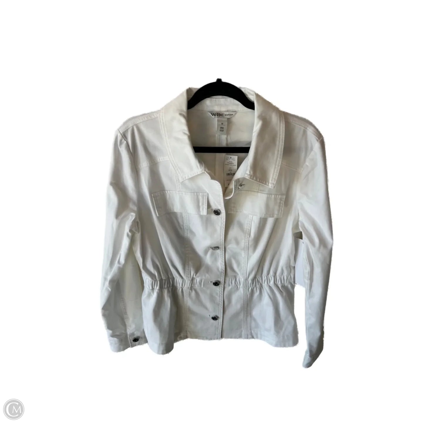 Jacket Denim By White House Black Market In White Denim, Size: M