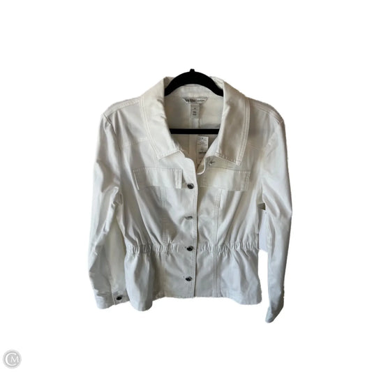 Jacket Denim By White House Black Market In White Denim, Size: M