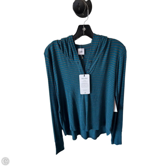 Top Long Sleeve By Cabi In Blue & Grey, Size: L