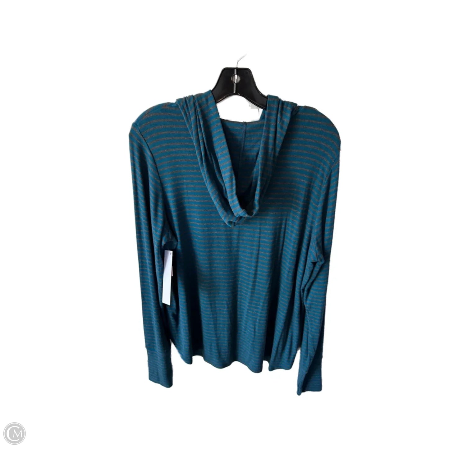Top Long Sleeve By Cabi In Blue & Grey, Size: L