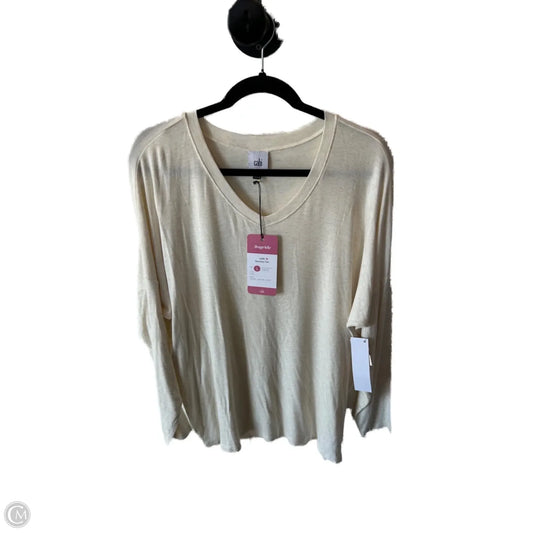 Top Long Sleeve Basic By Cabi In Cream, Size: L
