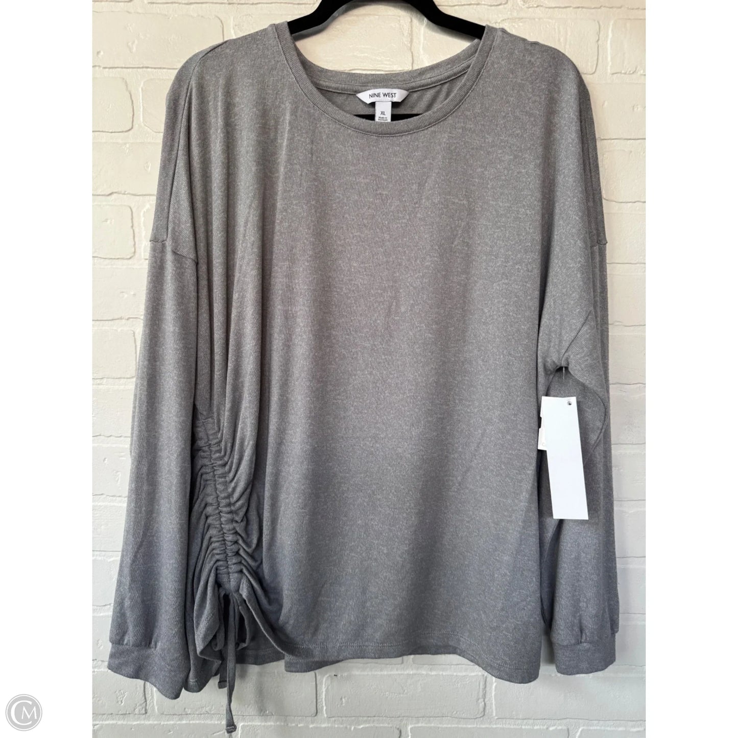 Top Long Sleeve By Nine West In Grey, Size: Xl