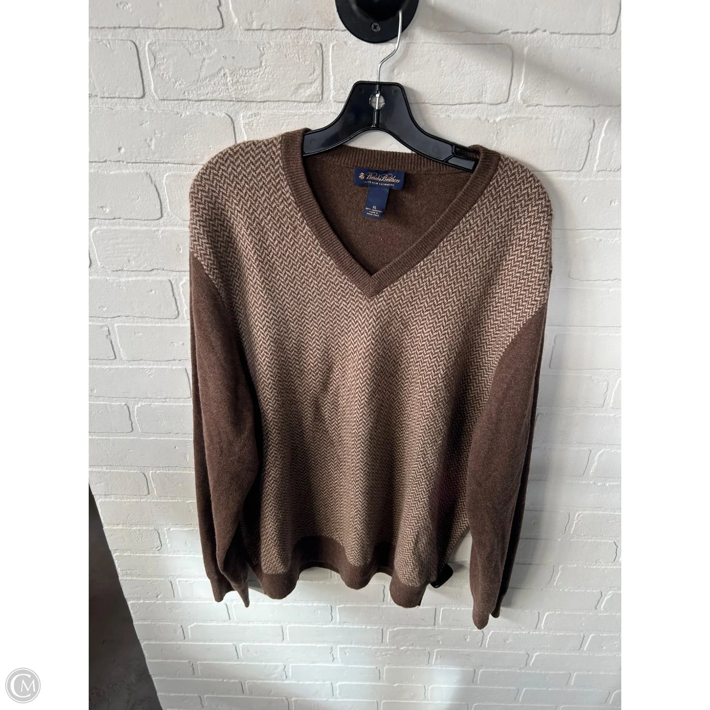 Sweater Cashmere By Brooks Brothers In Brown, Size: Xl