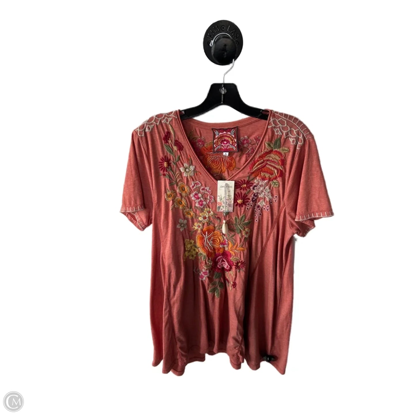 Top Short Sleeve By Johnny Was In Orange, Size: Xl