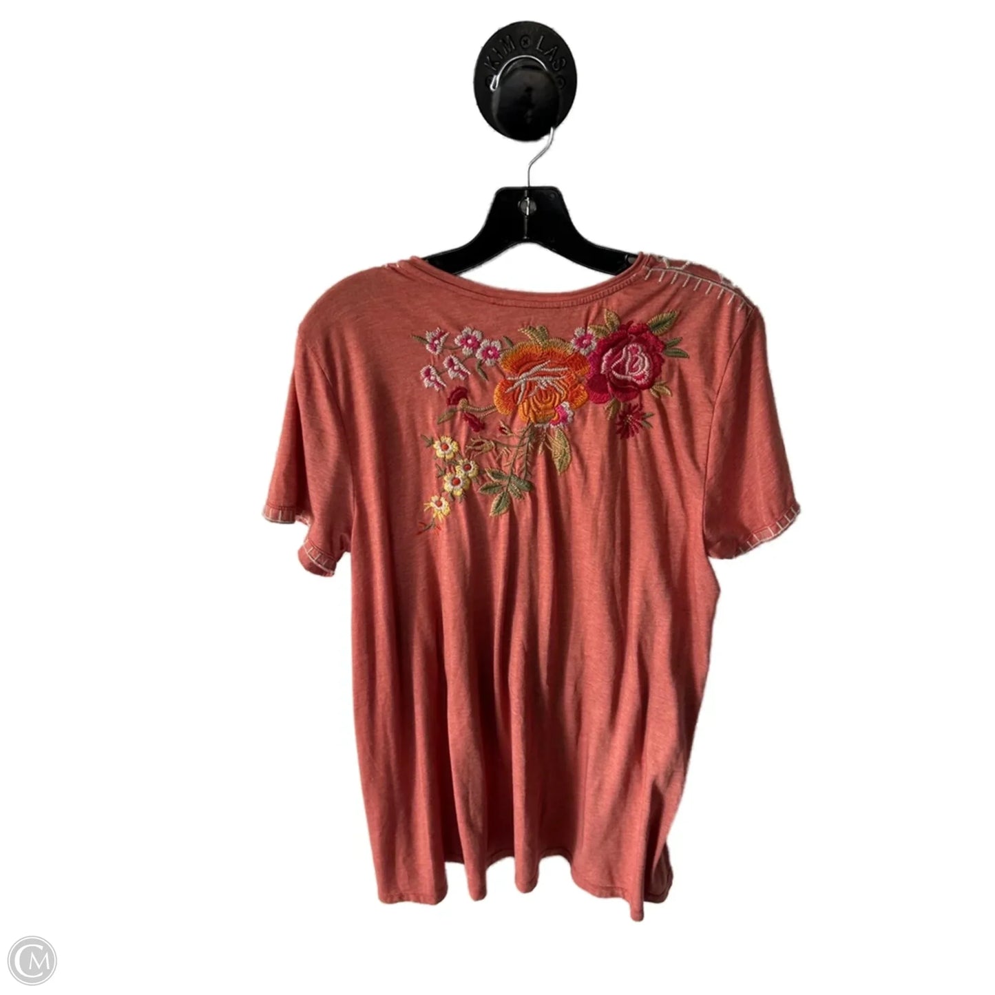 Top Short Sleeve By Johnny Was In Orange, Size: Xl