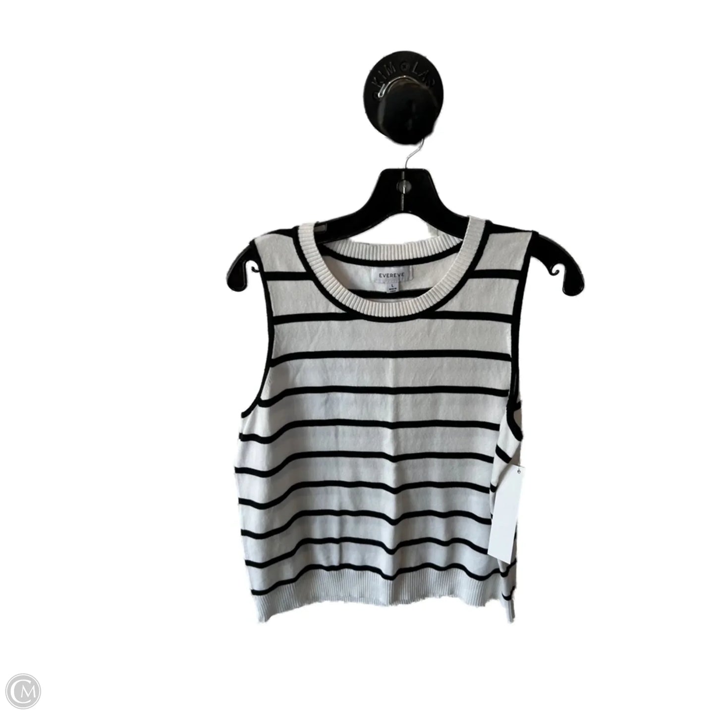 Vest Sweater By Evereve In Black & White, Size: L