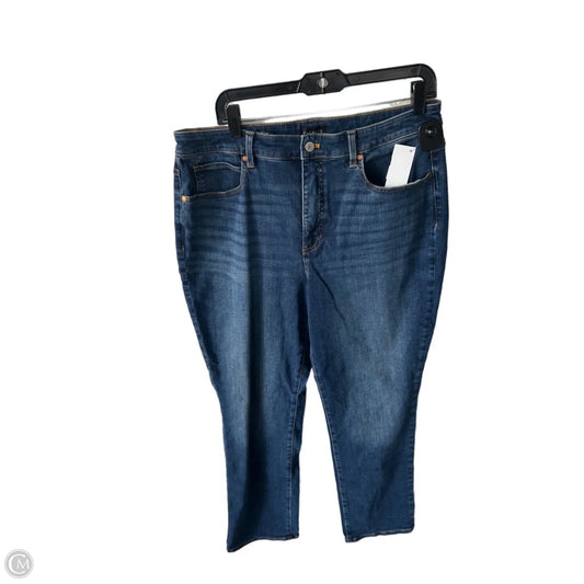 Jeans Straight By Talbots In Blue Denim, Size: 14