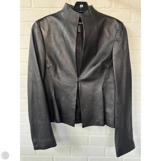 Jacket Moto Leather By Dkny In Black, Size: S