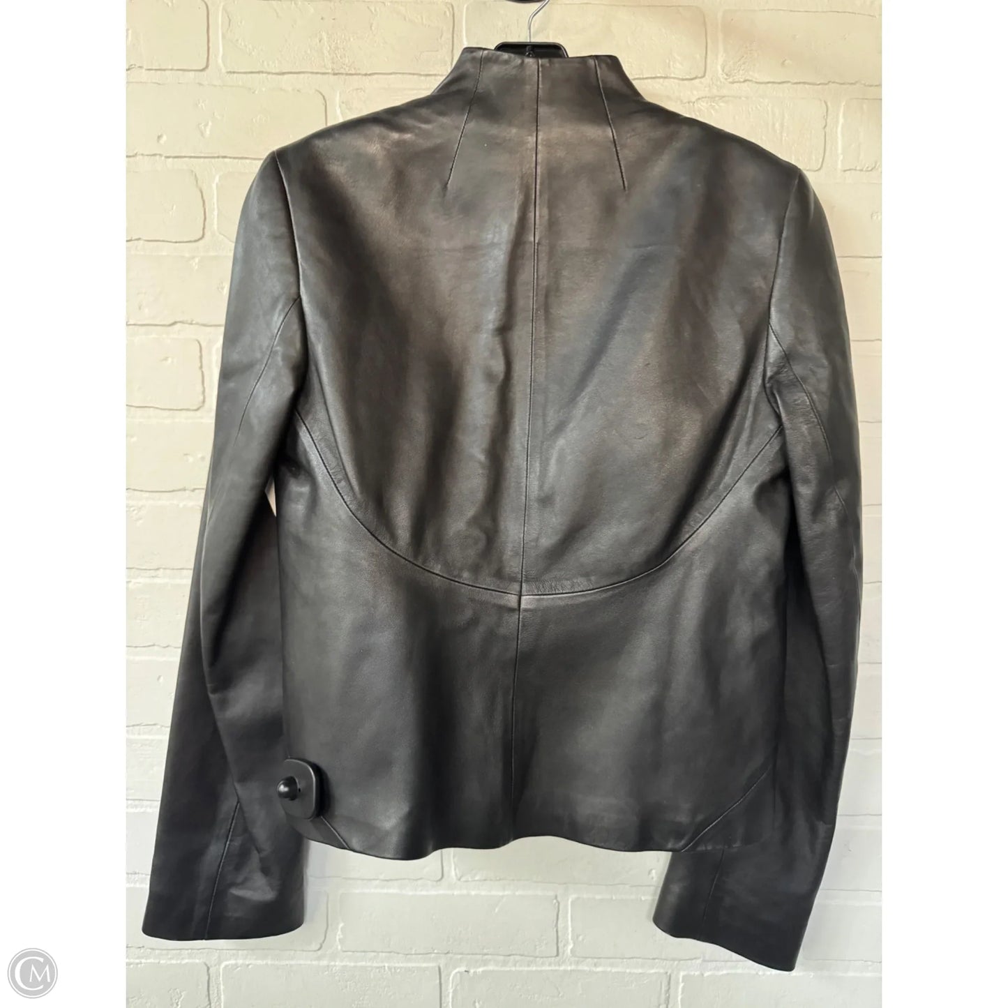 Jacket Moto Leather By Dkny In Black, Size: S