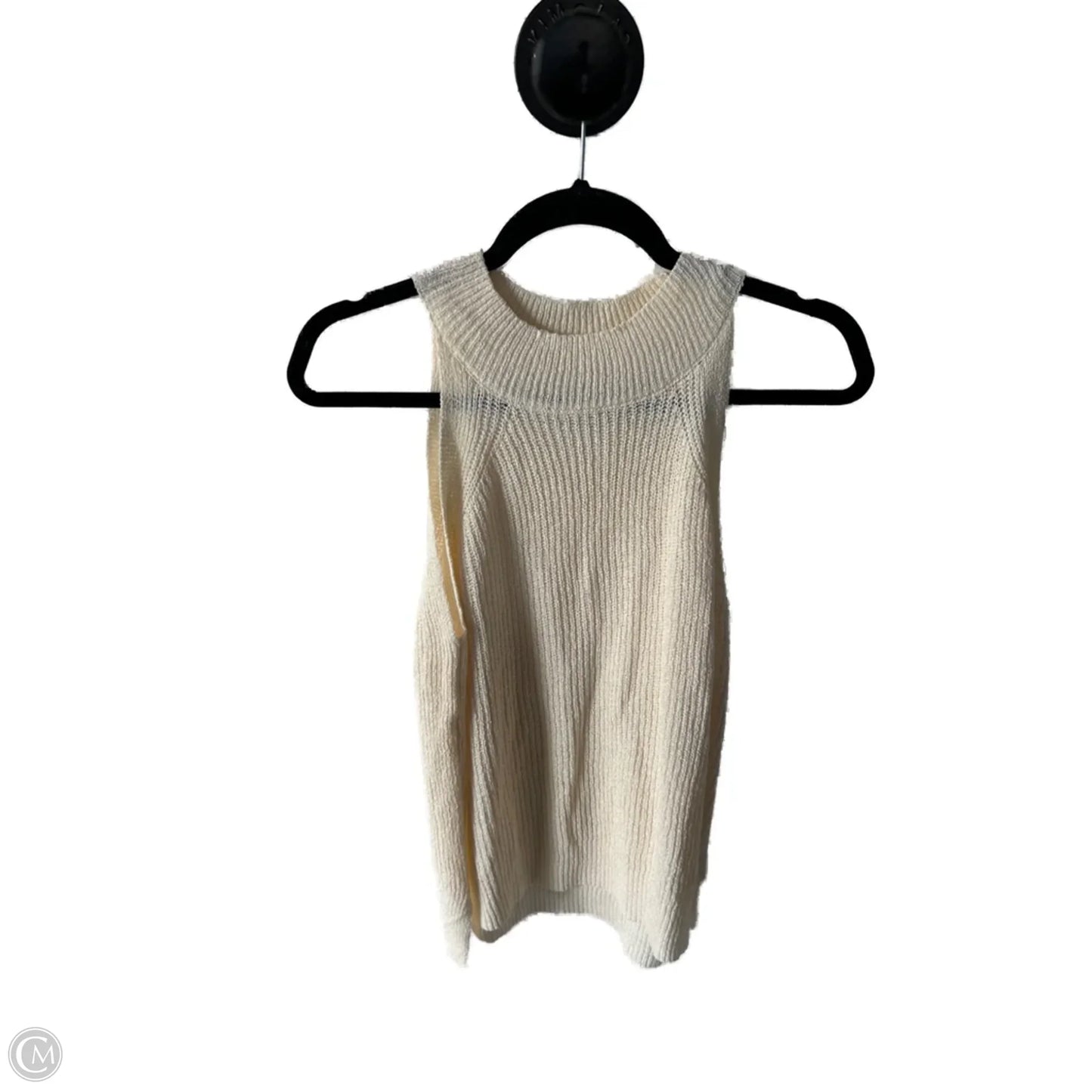 Vest Sweater By Clothes Mentor In Cream, Size: L