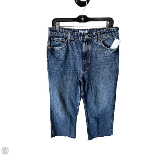 Jeans Wide Leg By Zara In Blue Denim, Size: 12