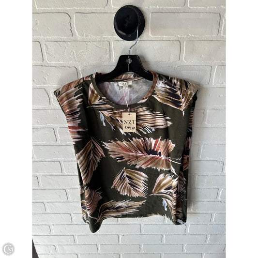 Top Sleeveless By Nic + Zoe In Green & Tan, Size: M