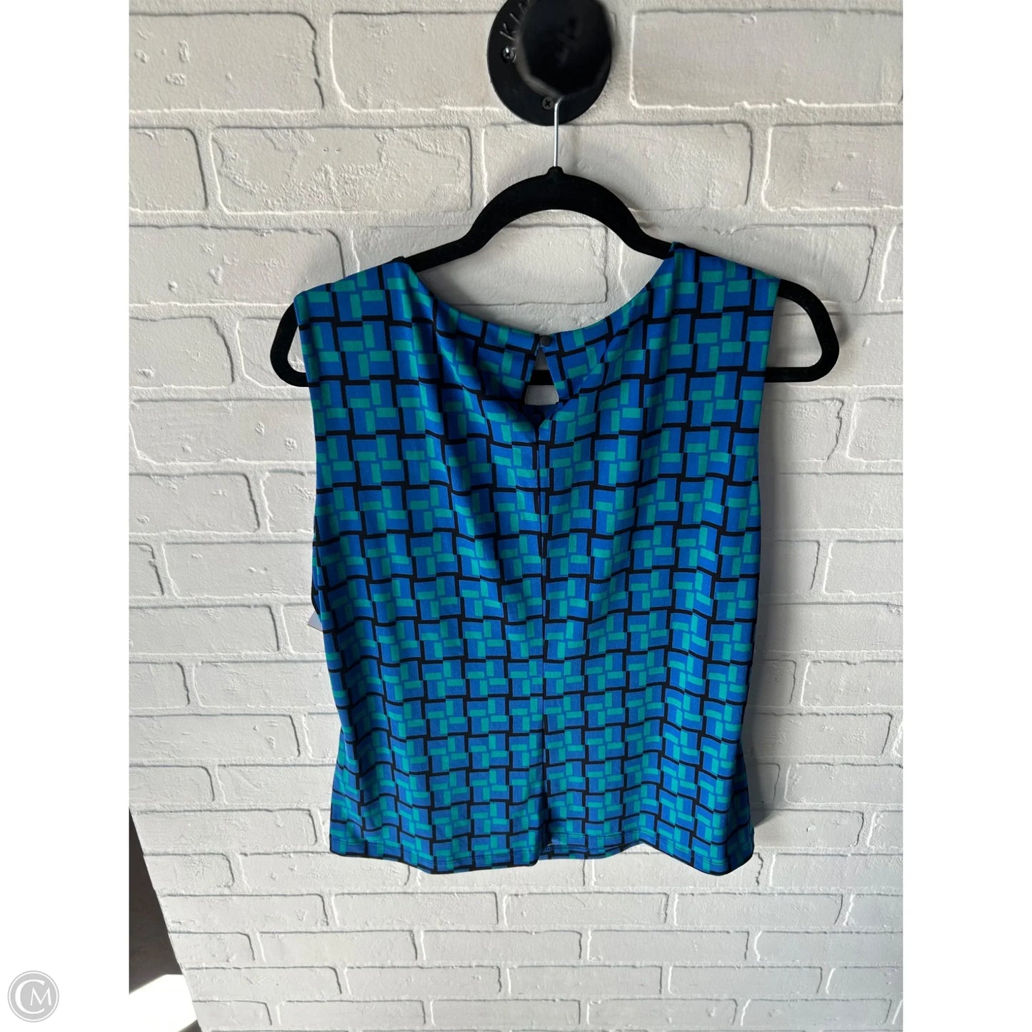 Top Sleeveless By Calvin Klein In Blue & Green, Size: Xl