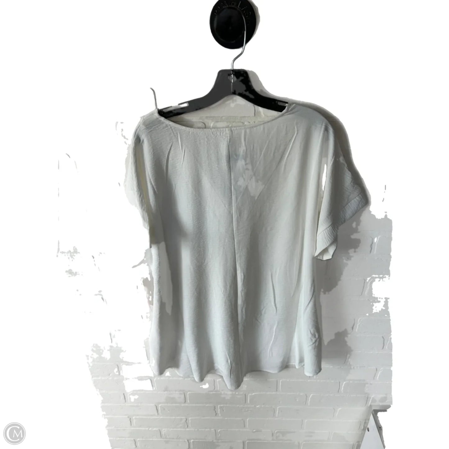 Top Short Sleeve By Zenana In White, Size: 1x