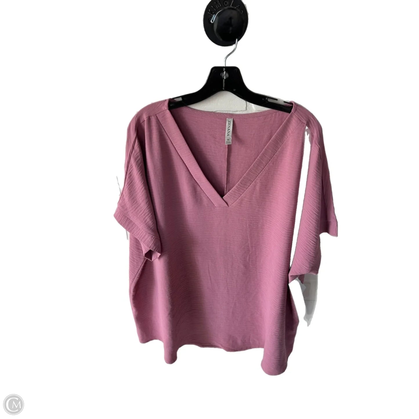 Top Short Sleeve By Zenana In Pink, Size: 3x