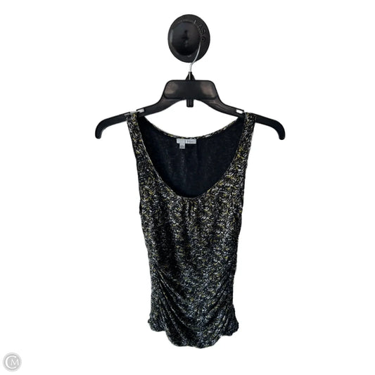 Top Sleeveless Basic By Halogen In Black & Yellow, Size: M
