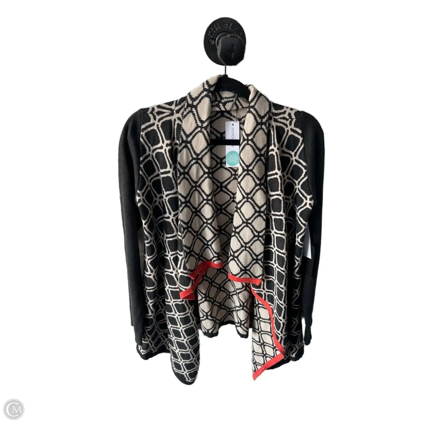 Sweater Cardigan By 41 Hawthorn In Grey & Tan, Size: M
