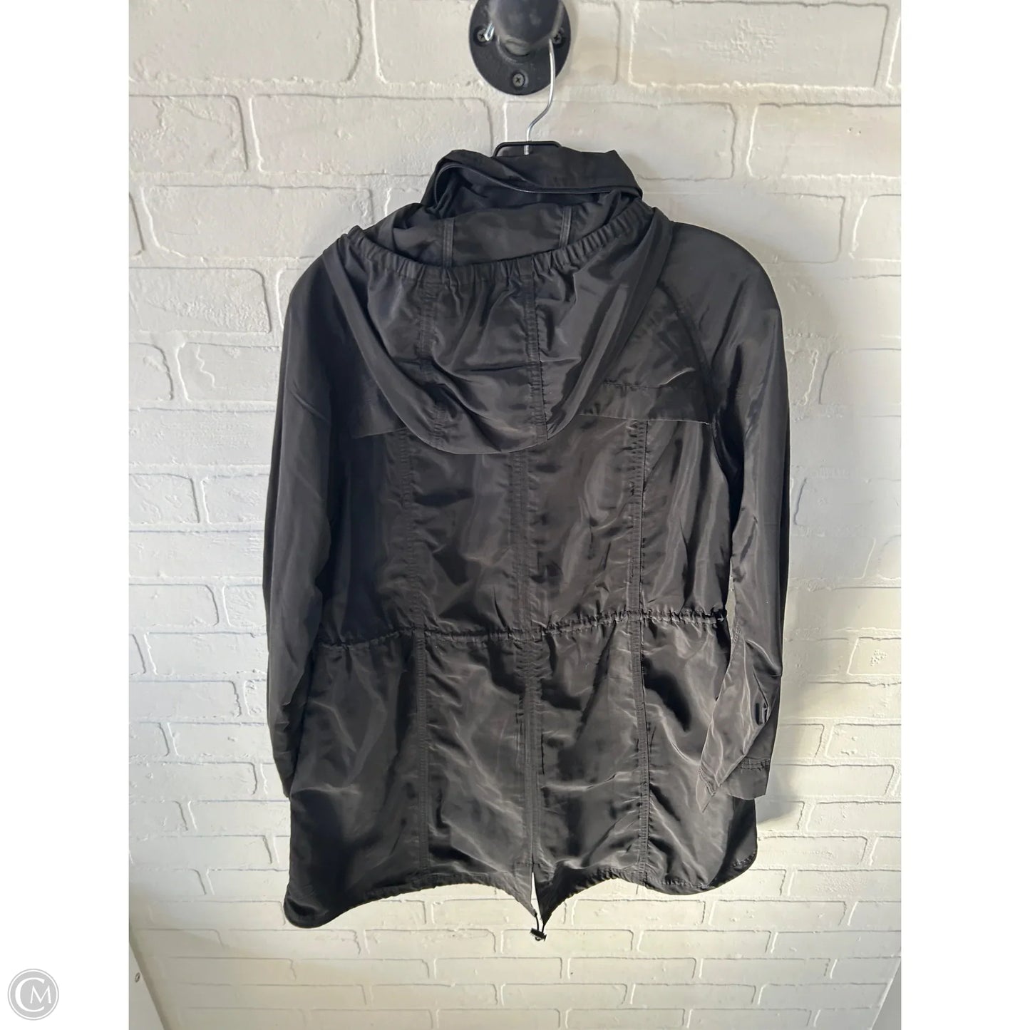 Coat Raincoat By Velocity In Black, Size: M