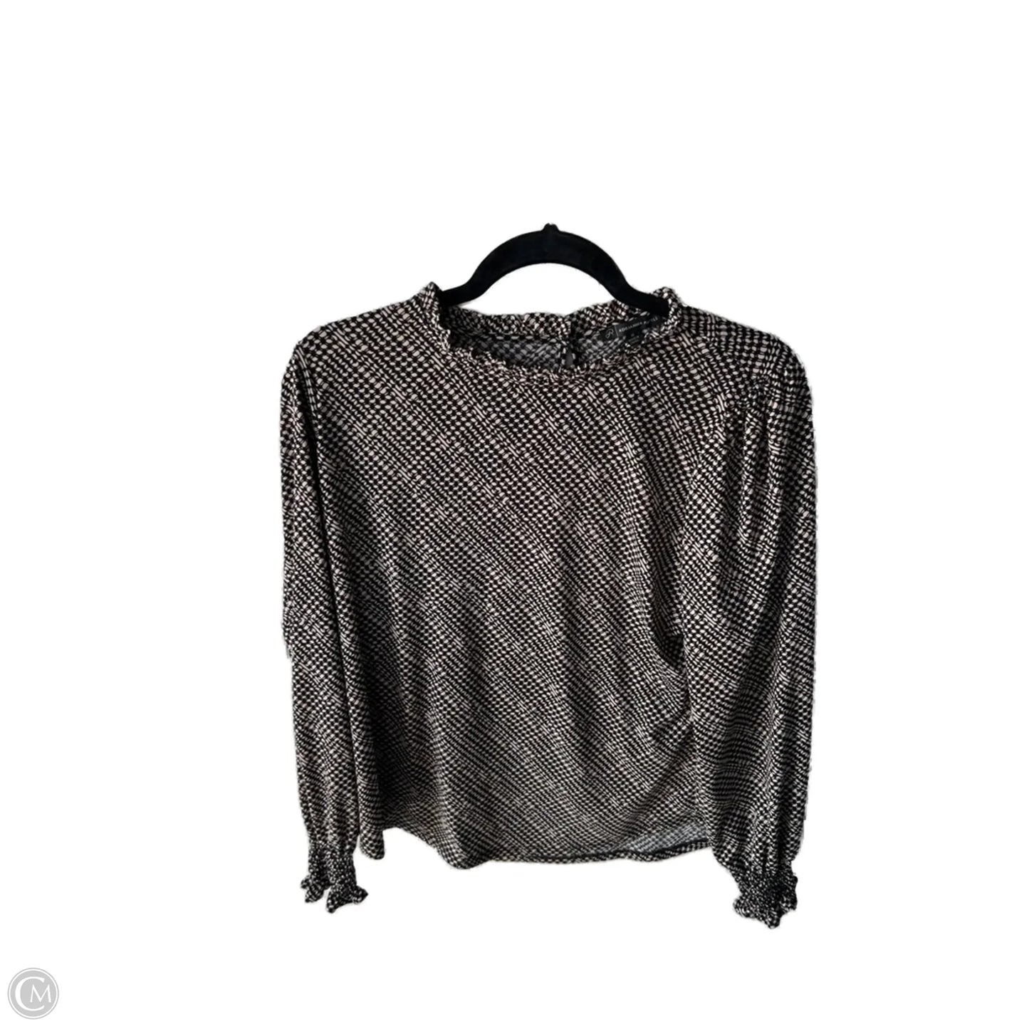 Top Long Sleeve By Adrianna Papell In Black & Tan, Size: M