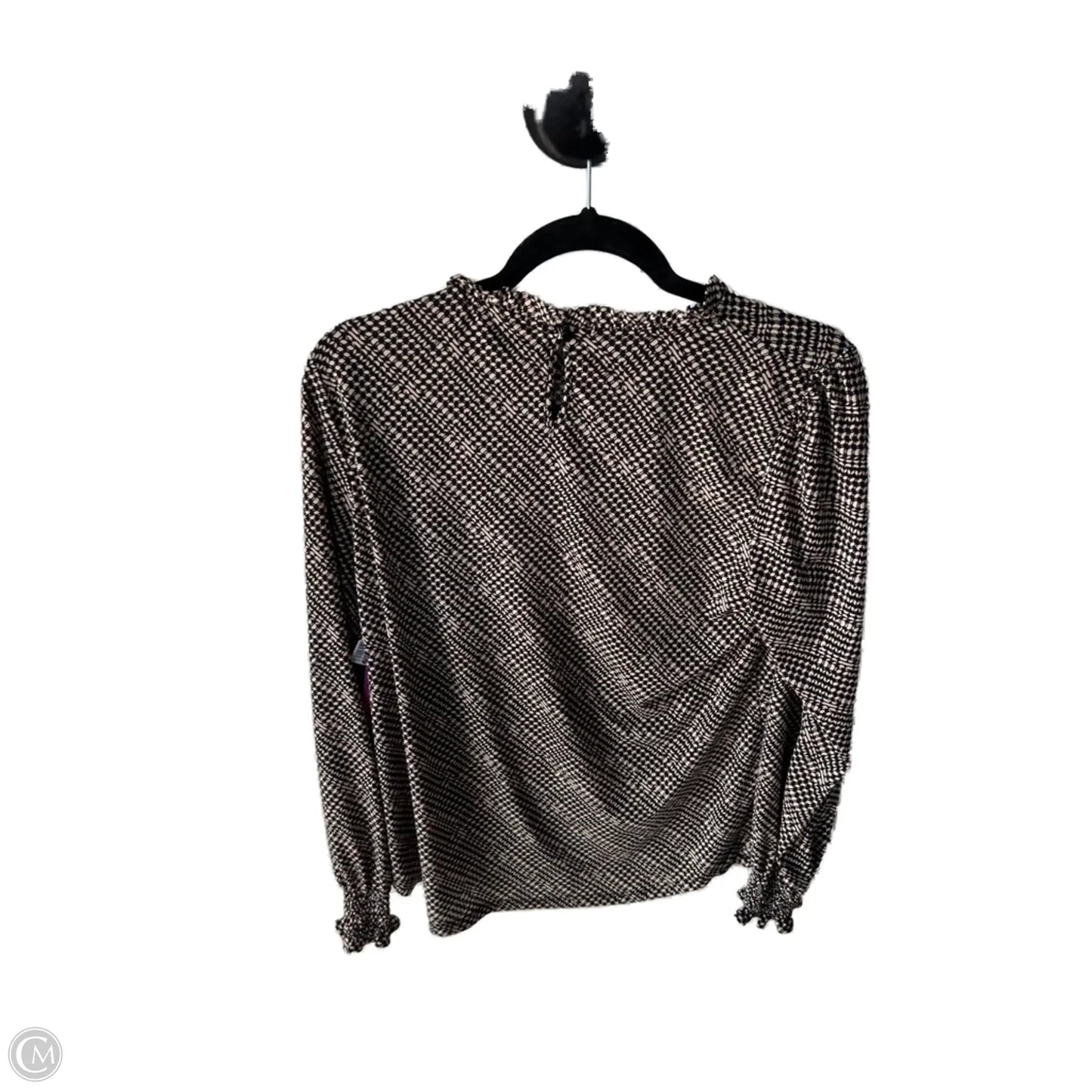 Top Long Sleeve By Adrianna Papell In Black & Tan, Size: M