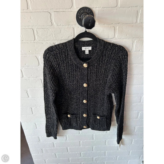 Sweater Cardigan By On 34th In Black & Gold, Size: S
