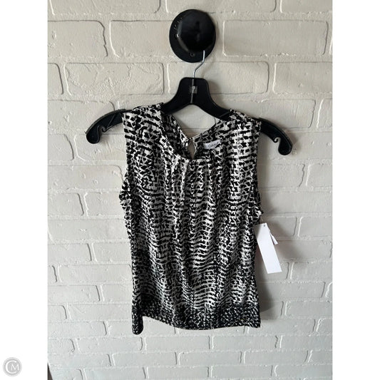 Top Sleeveless By Calvin Klein In Black & White, Size: Xs