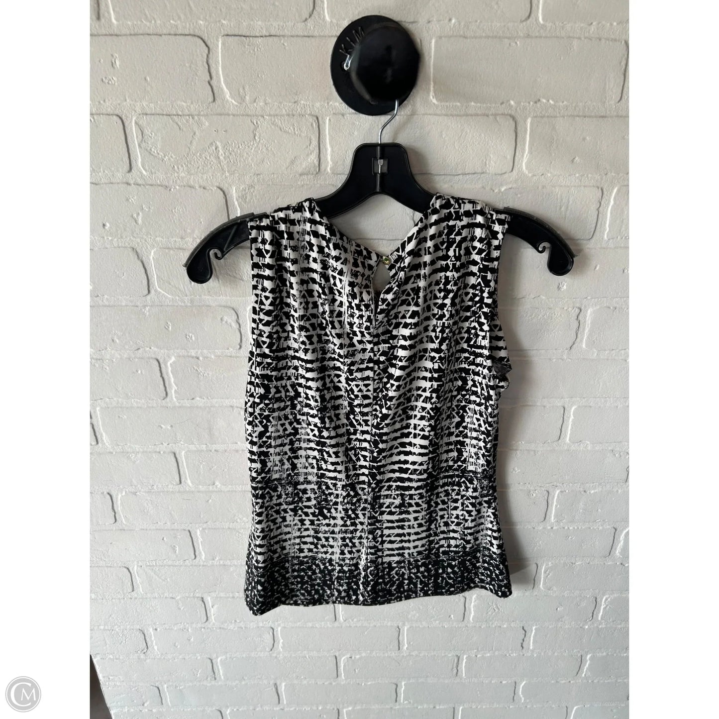 Top Sleeveless By Calvin Klein In Black & White, Size: Xs