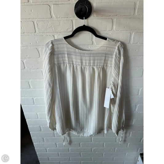 Top Long Sleeve By Loft In Black & Cream, Size: M